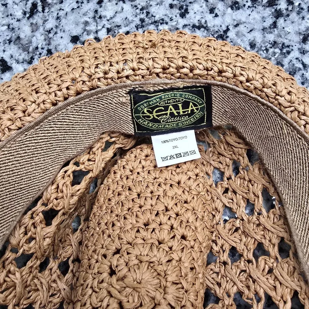 Scala Authentic Straw Fedora 2XL Doorfman Pacific Company